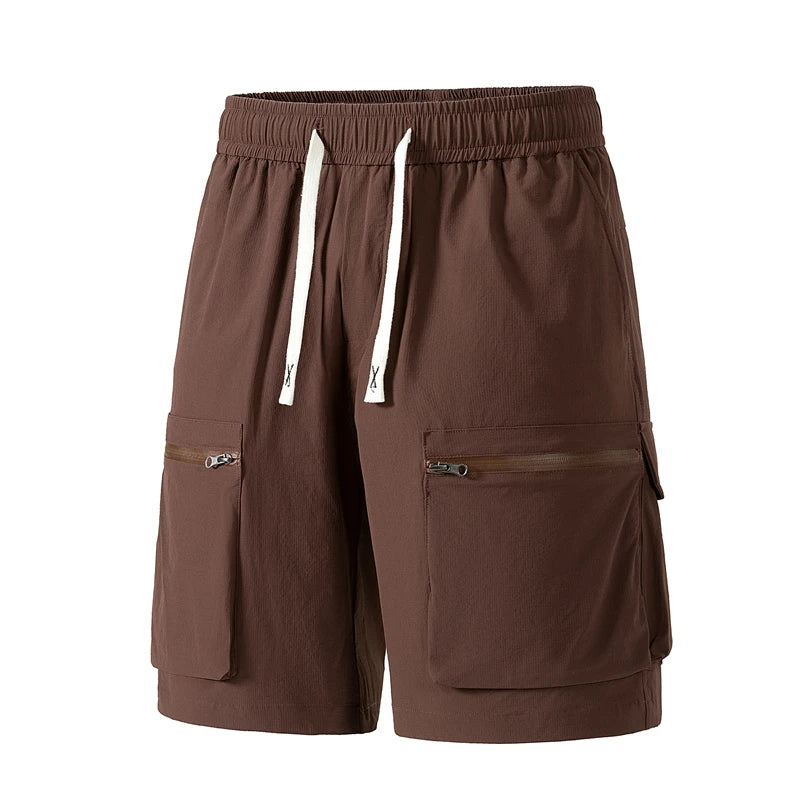 Summer Casual Shorts Men's Plus Size Elastic Waist Quick-dry Sports Shorts Jogger Fishing Cycling Multi-pocket Overalls Shorts