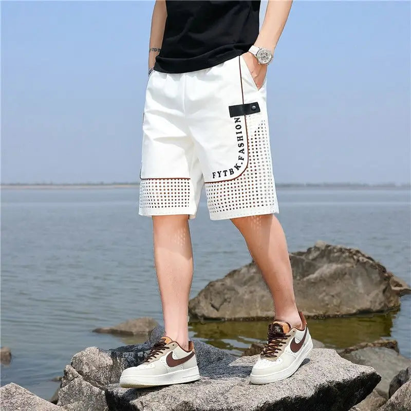 Mens Cargo Shorts Multi Pocket Solid White Short Pants for Men Loose 2025 Fashion Clothing Luxury Jorts Streetwear Harajuku Wide